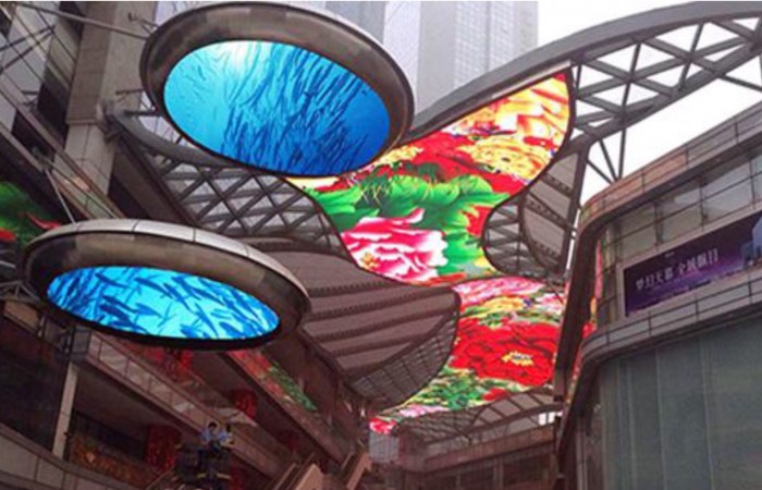 Ceiling  type round and irregular shape led video display