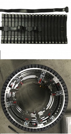 3 modules connected back view (Image on top) ,cylinder  assembly ( bottom image )
